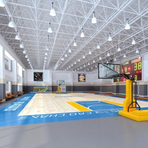 现代篮球馆3D模型下载